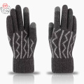 Écran tactile pour hommes Glants magiques chauds thermiques Gants en cachemire acrylique Gants d&#39;hiver